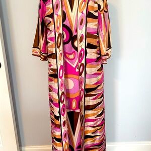 1960’s Mod Print Diana Dean for Julius Lonschein Wrap Maxi Dress - Size Small